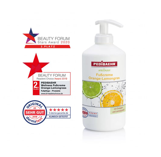 Crema de pies con aceite de naranja y lima