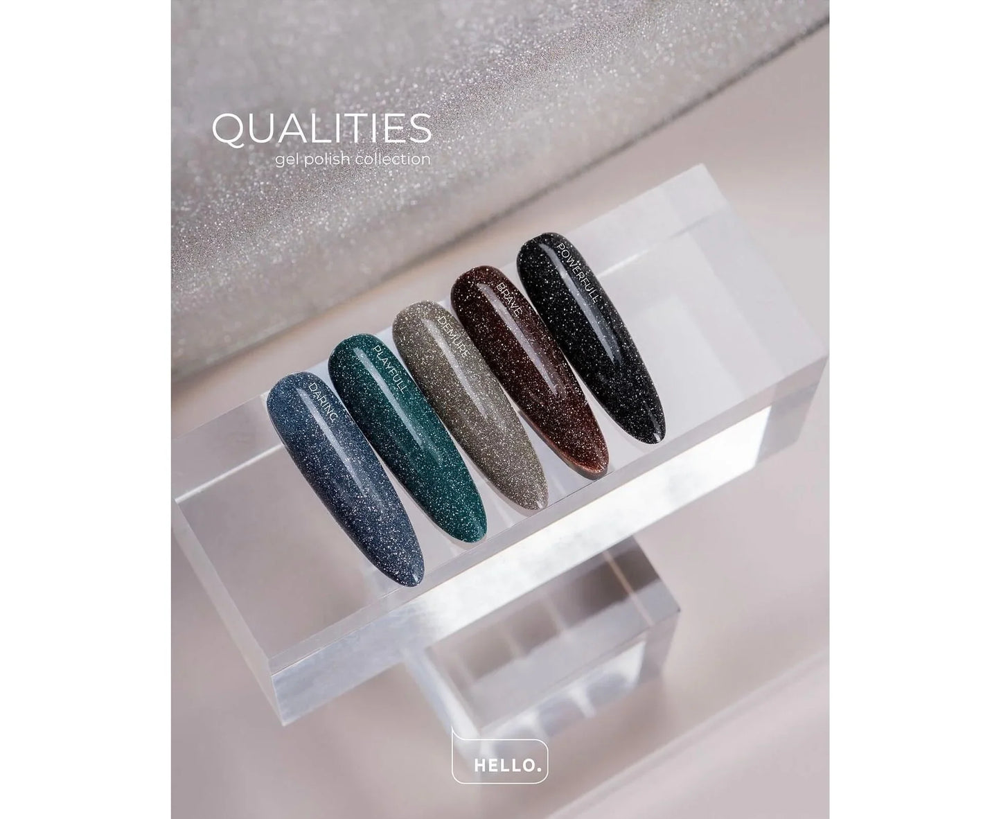 Kit · HEYLOVE · Gel polish reflectante · QUALITIES colección