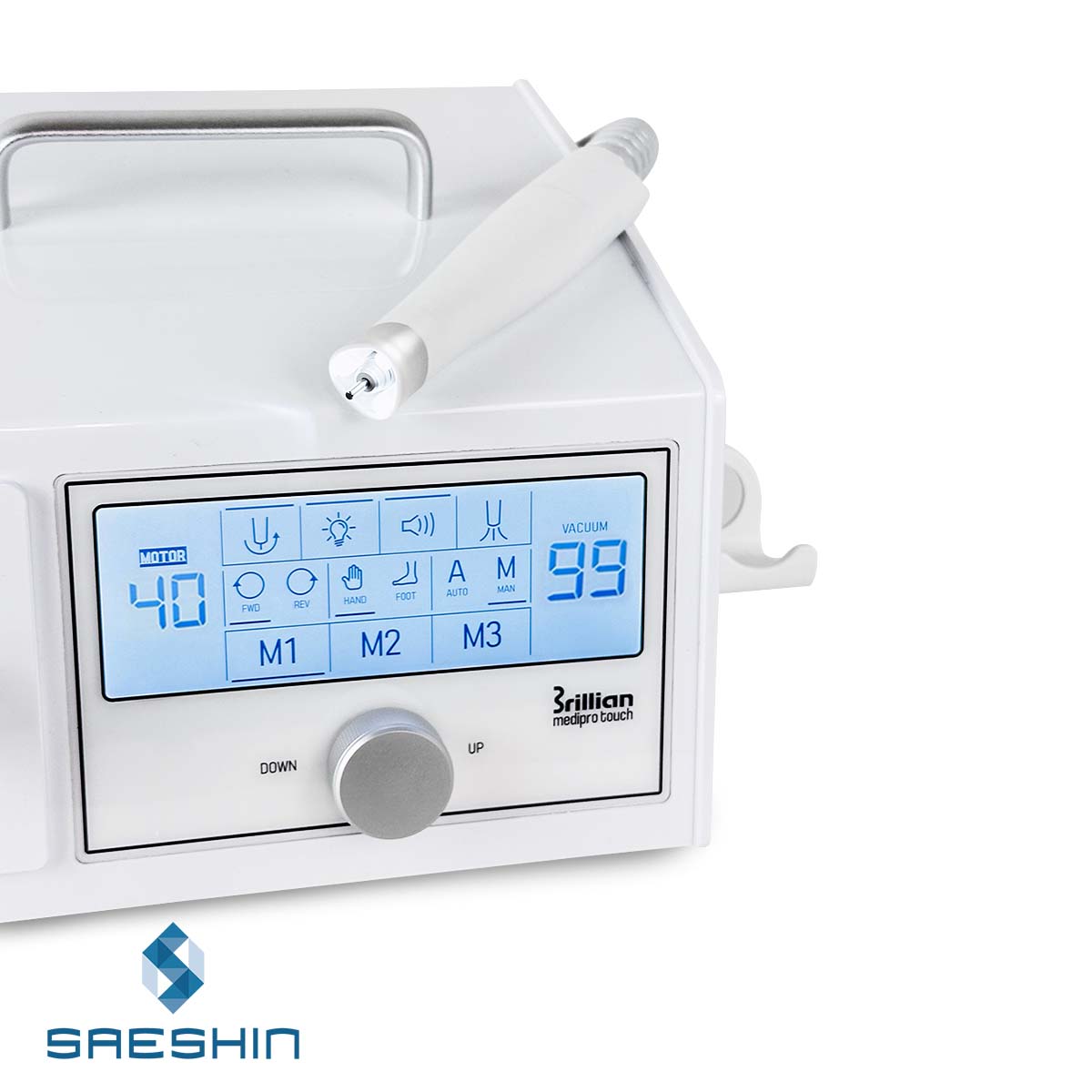 Micromotor podología con aspiracion Saeshin Brillian MediPro Touch