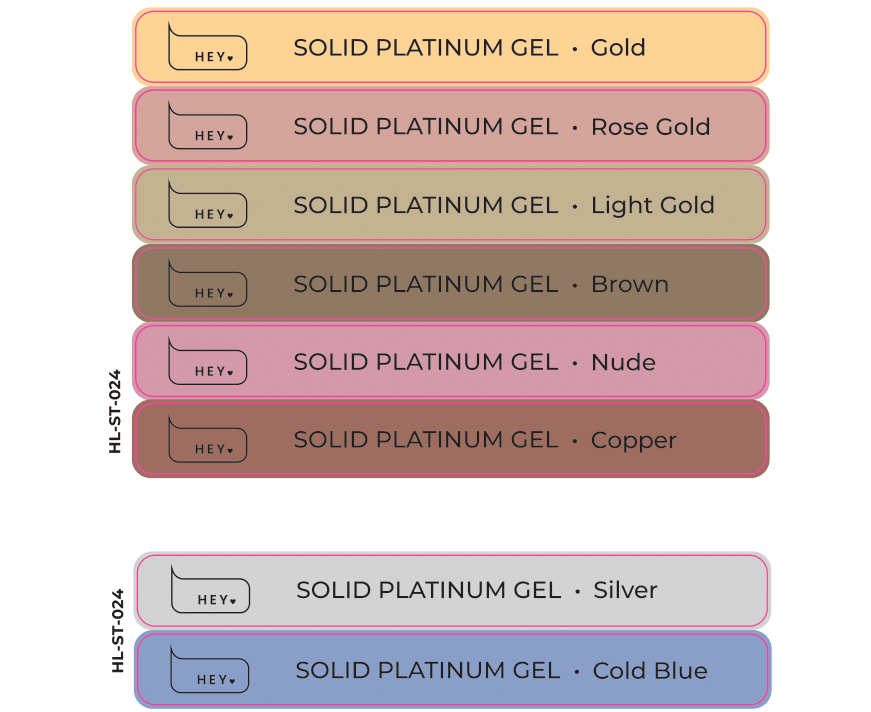 Pegatinas para Tips · HEYLOVE SOLID PLATINUM GEL