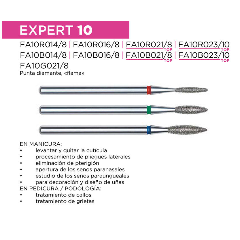 Fresa de diamante Llama. Azul, 2.3mm. FA10B023/10
