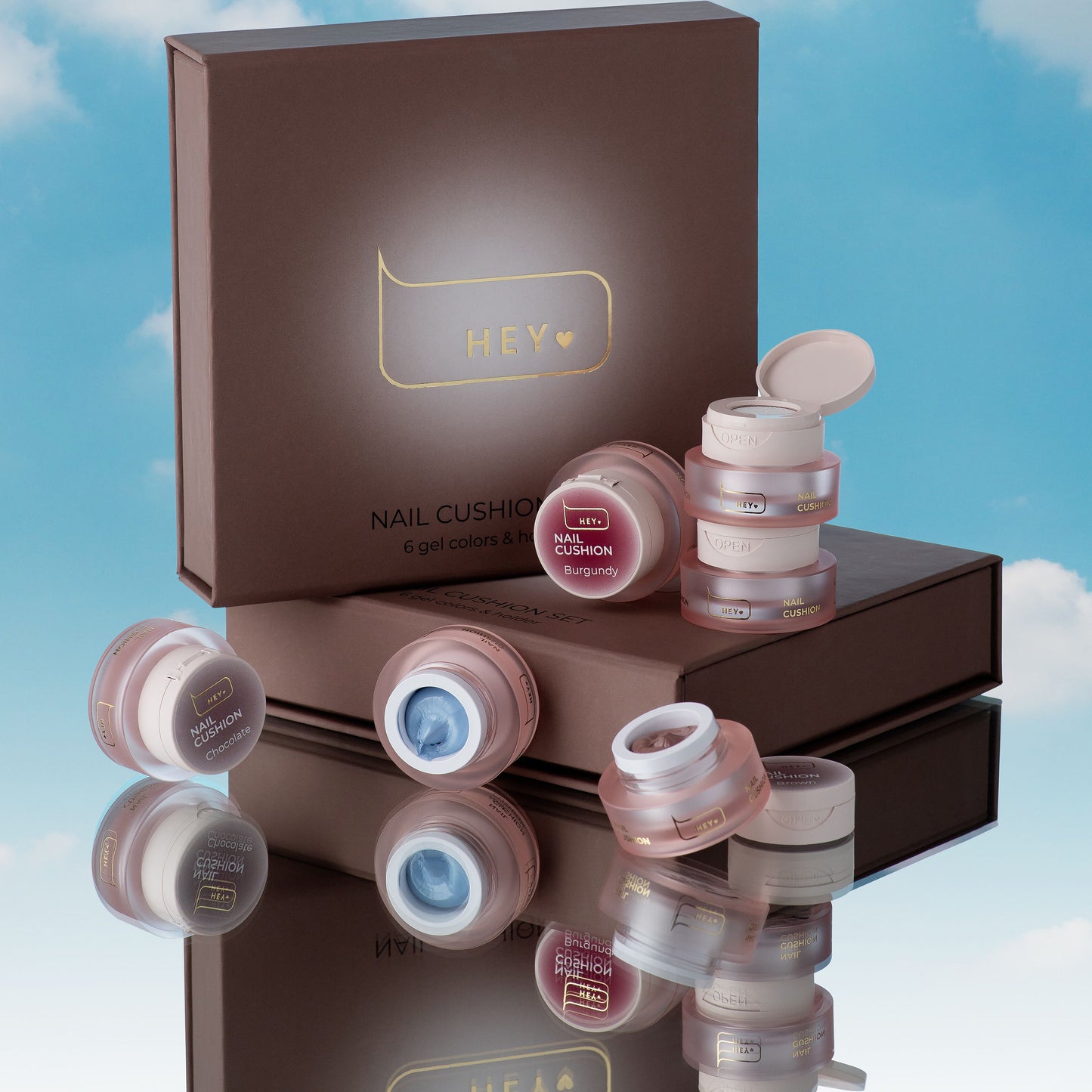 Kit · HEYLOVE · Nail Cushion Set «Brown», 6 uds.
