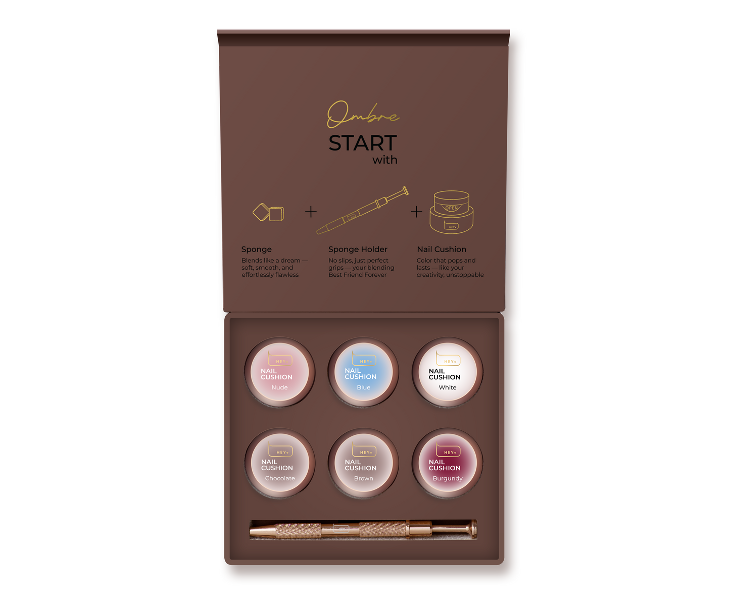 Kit · HEYLOVE · Nail Cushion Set «Brown», 6 uds.