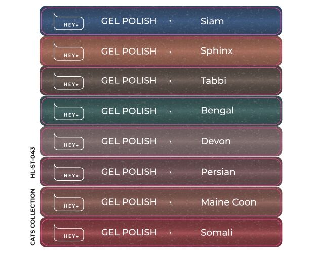 Autocollants pour les ongles · Collection de vernis gel HEYLOVE CATS