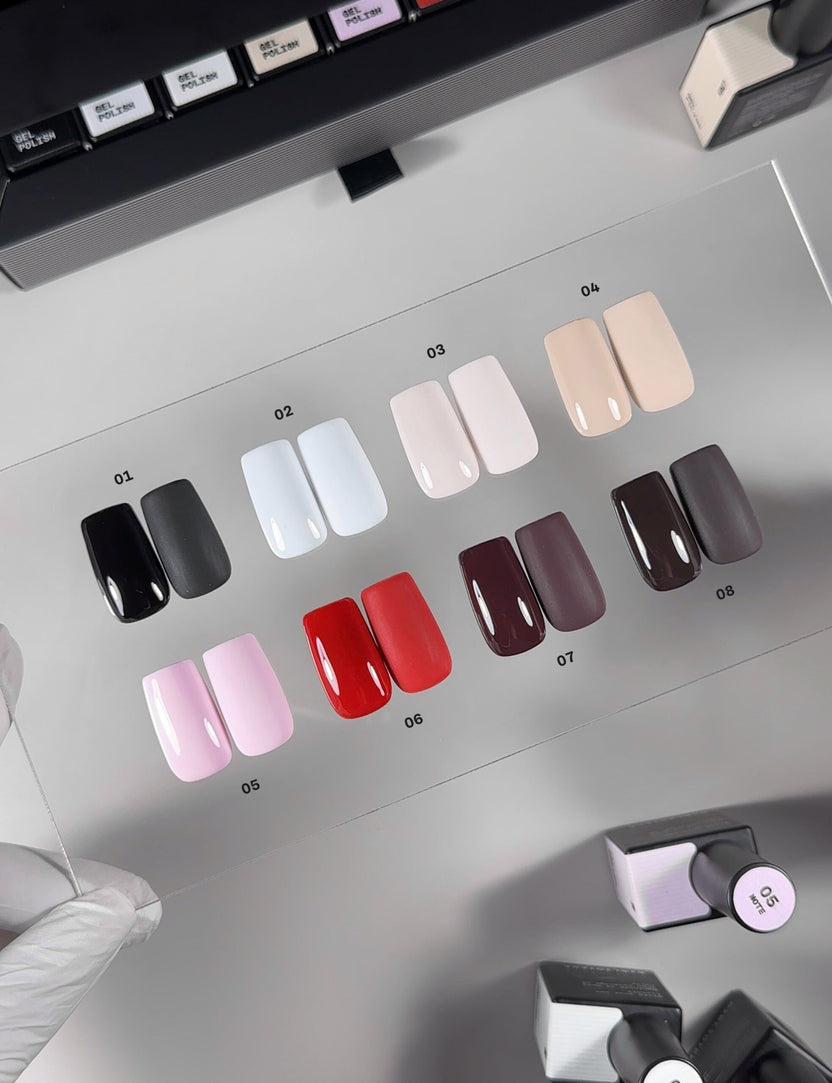 BIBLIOTEKA Set de Gel Polish BASIS Colección №01-08