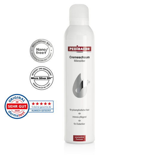 Crema-espuma antifúngica con microplata