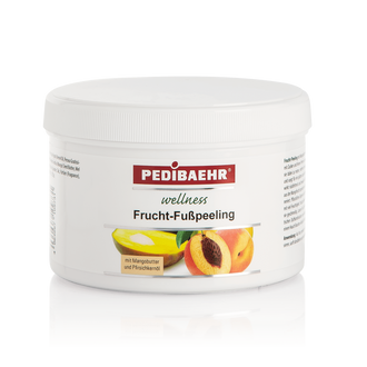 Exfoliante afrutado para los pies con aceite de mango y aceite de melocotón