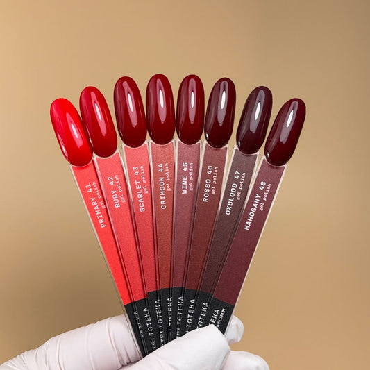 BIBLIOTEKA Gel Polish Set RED SPECTRUM Collection No. 41-48
