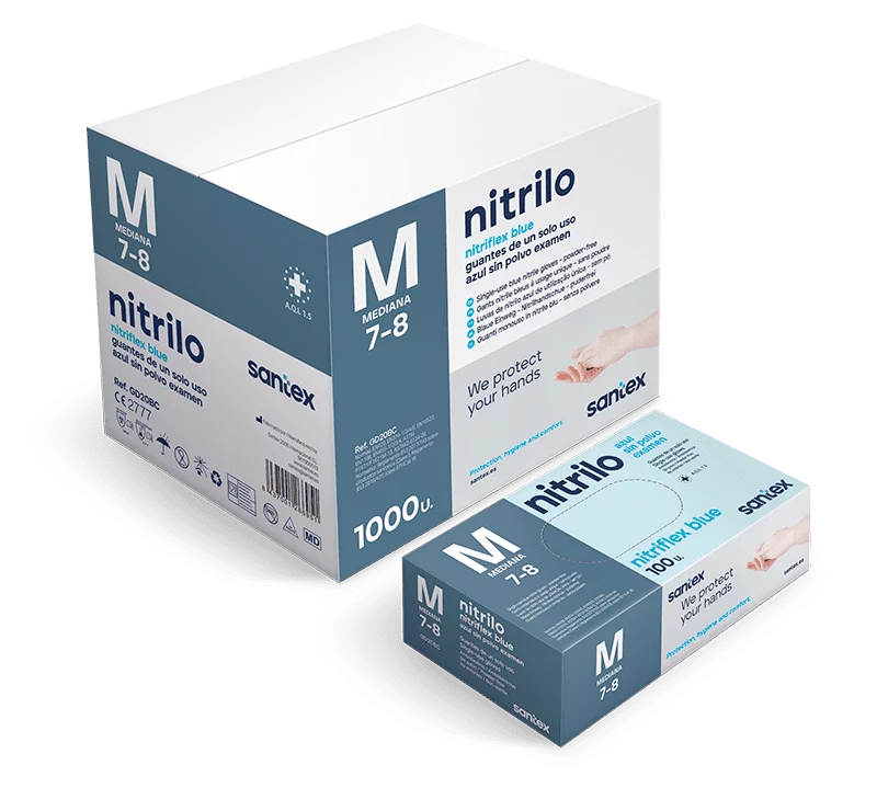Guantes de nitrilo sin polvo. 100 uds.