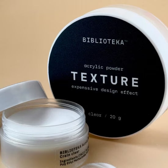 BIBLIOTEKA Acrylic Powder TEXTURE clear (Large), 20 g