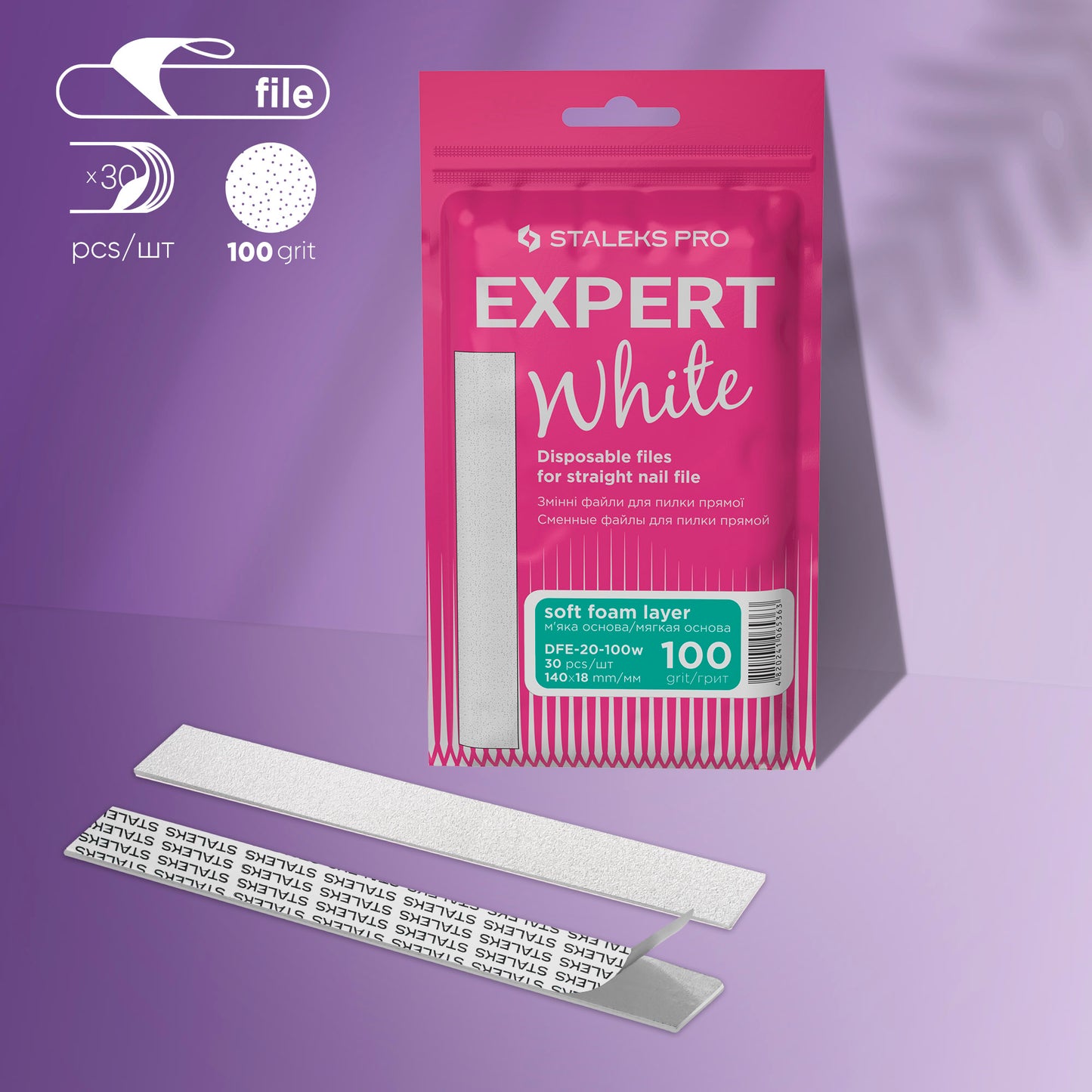 Recambios desechables con espuma. Saleks Pro Expert Black. Recta, 18mm. 30 ud.