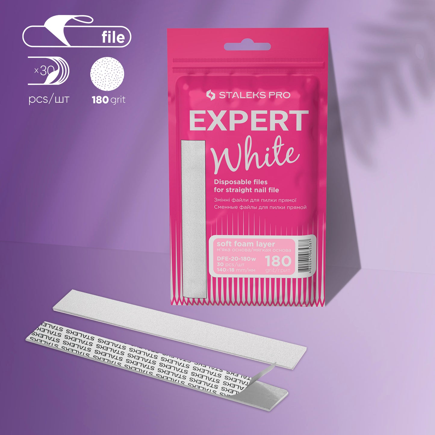 Recambios desechables con espuma. Saleks Pro Expert Black. Recta, 18mm. 30 ud.