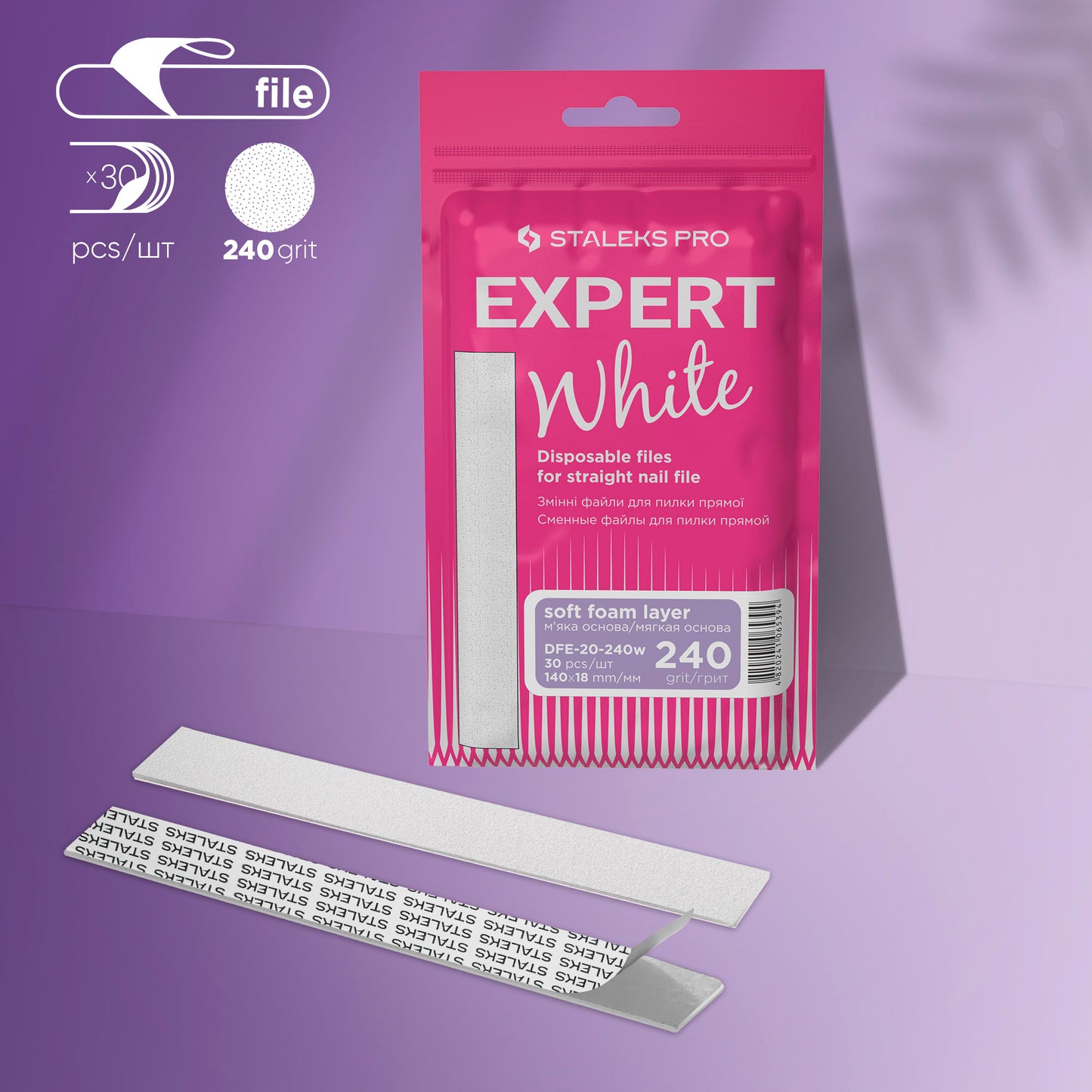 Recambios desechables con espuma. Saleks Pro Expert Black. Recta, 18mm. 30 ud.