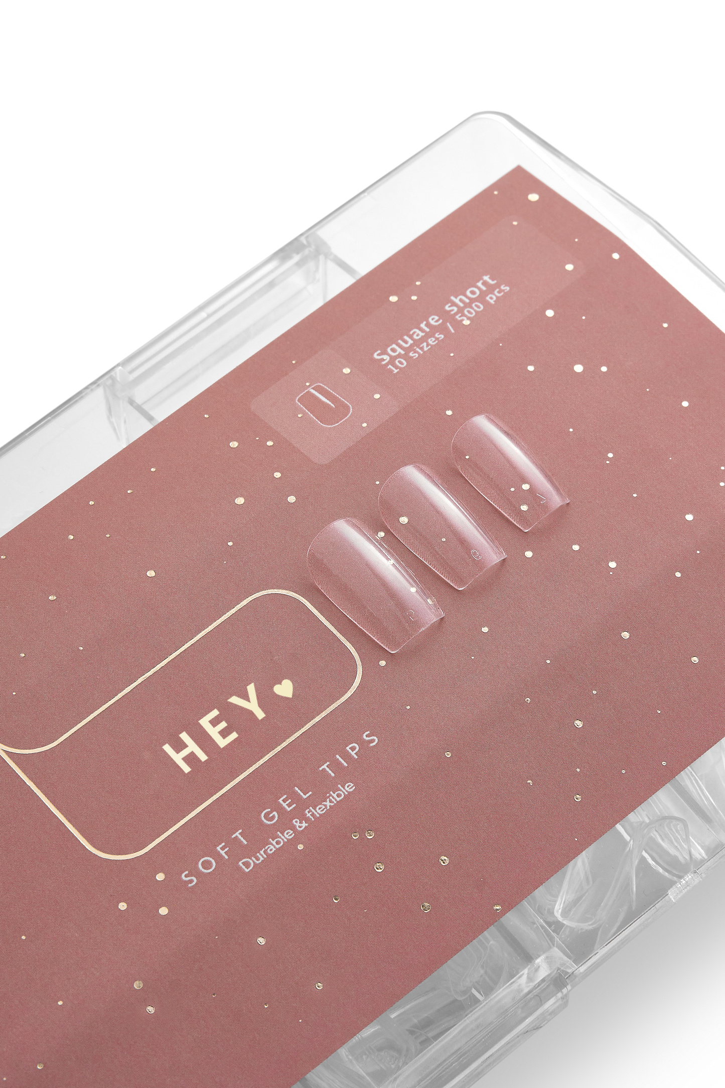Tips de gel HEYLOVE Square Short. 500ud.