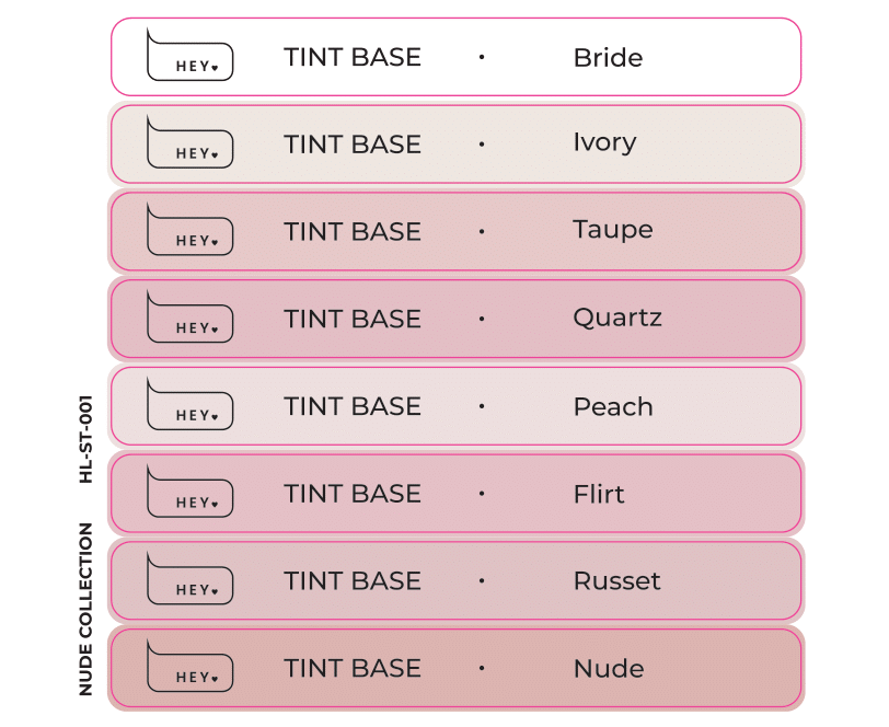 Pegatinas para Tips · HEYLOVE Tint base, Nude colección