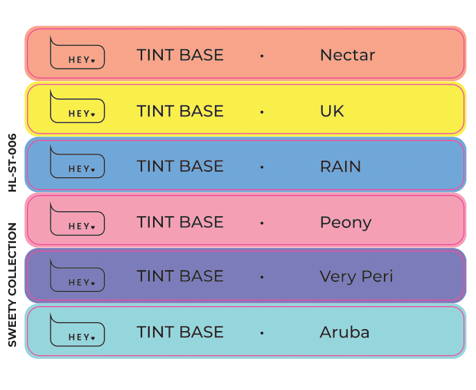 Pegatinas para Tips · HEYLOVE Tint base, Sweety colección