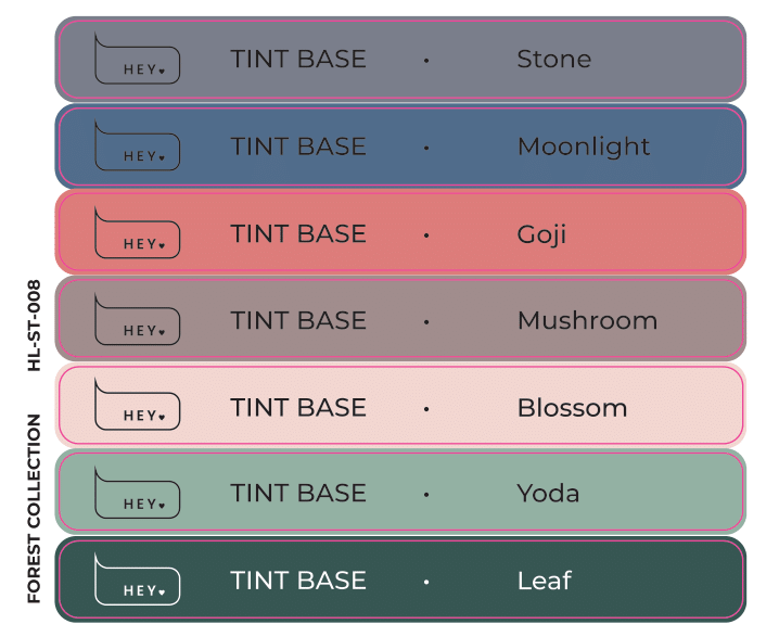 Pegatinas para Tips · HEYLOVE Tint base, Forest colección
