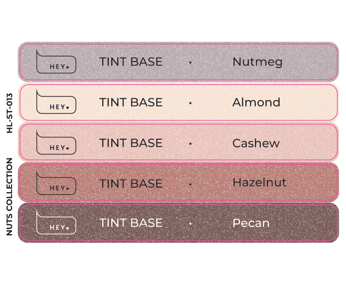Pegatinas para Tips · HEYLOVE Tint base, Nuts colección