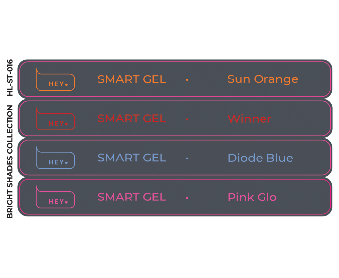 Pegatinas para Tips · HEYLOVE Smart Gel, BRIGHT SHADES colección