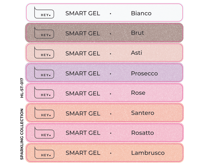 Autocollants pour conseils · HEYLOVE Smart Gel, collection SPARKLING