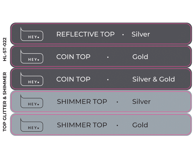 Pegatinas para Tips · HEYLOVE TOP GLITTER & SHIMMER
