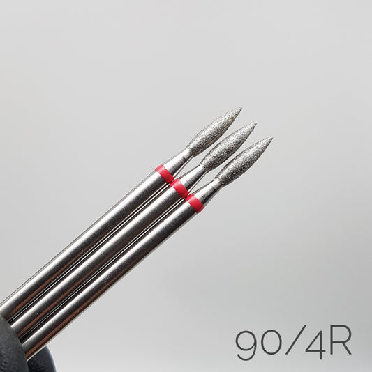 Fresa de diamante Llama con punta. Roja, 2.1mm. 90/4R