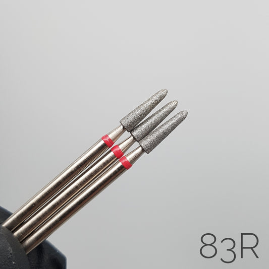 Fresa de diamante Cono sin punta. Roja, 2,6mm. 83R