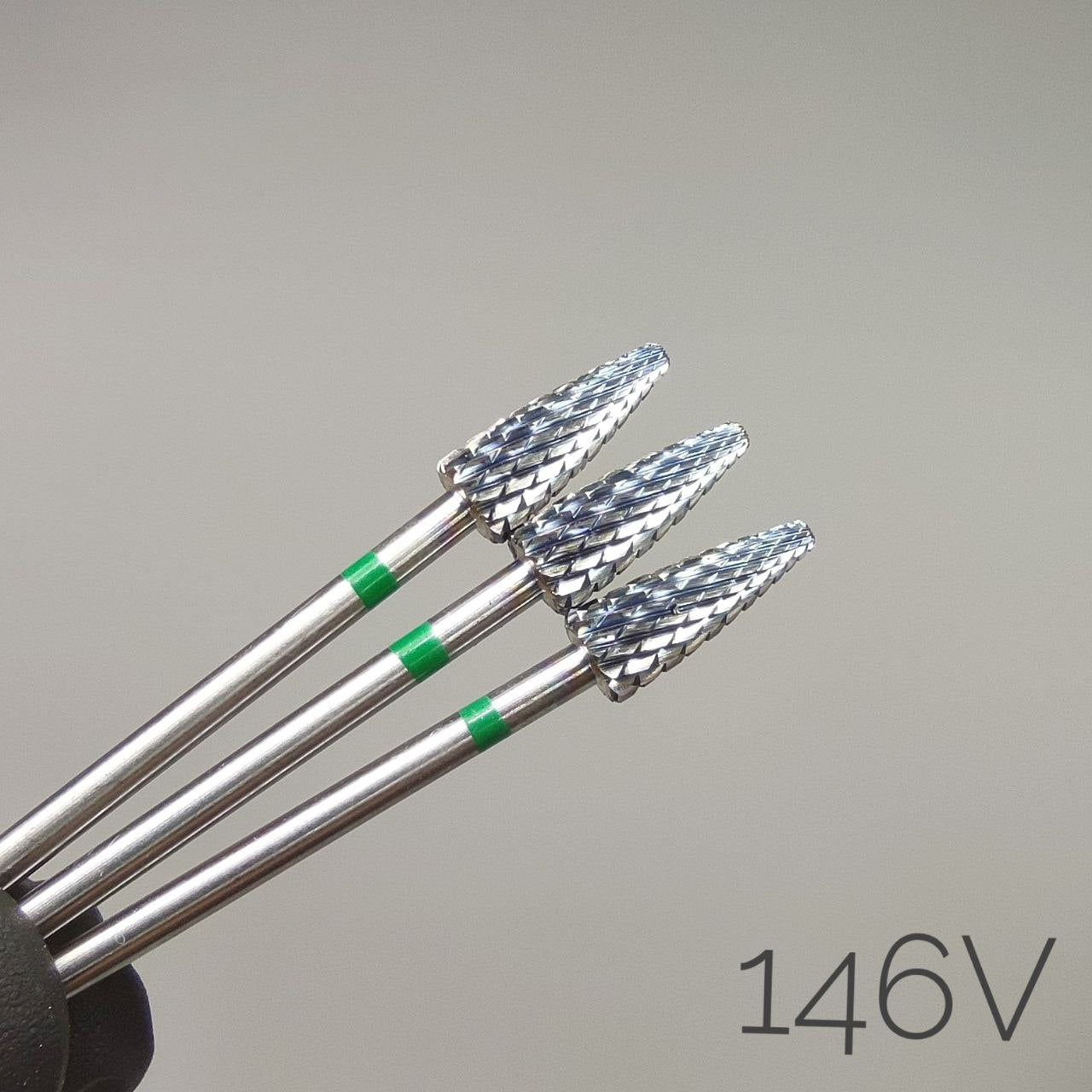 Fresa de carburo Cono. Verde, 6mm. 146V