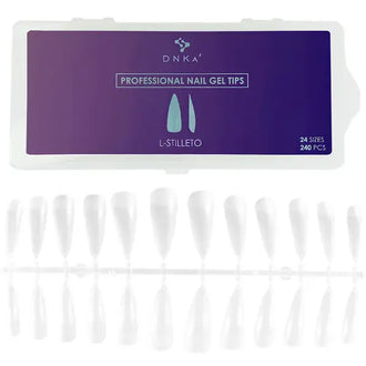Embouts en gel DNKa'™ L-Stilleto. 240 unités