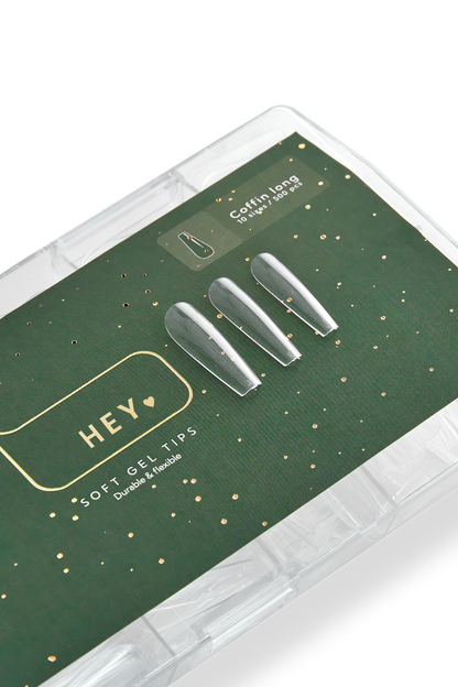Tips de gel HEYLOVE Coffin Long. 500ud.