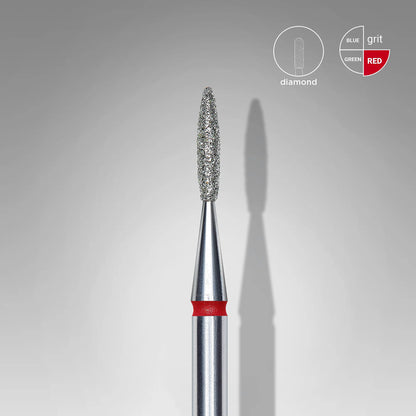 Flame diamond bur. Red, 1.6mm. FA10R016/8 