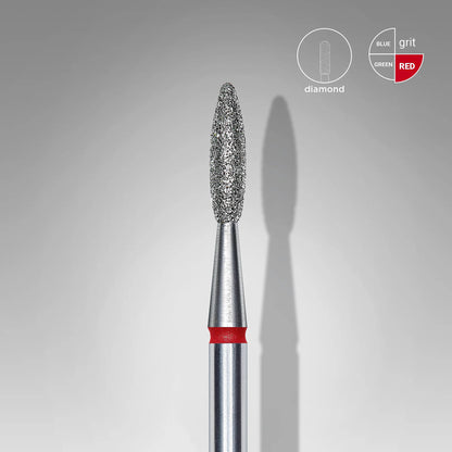 Flame diamond bur. Red, 2.1mm. FA10R021/8 