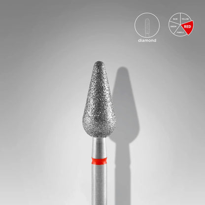 Fraise diamantée en forme de poire. Rouge, 5 mm. FA101R050/12