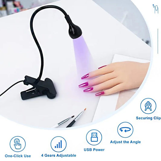 Lámpara LED&UV con clip. USB