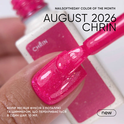 NAILSOFTHEDAY Color of the month August 2026 Chrin — Fucsia con purpurinas