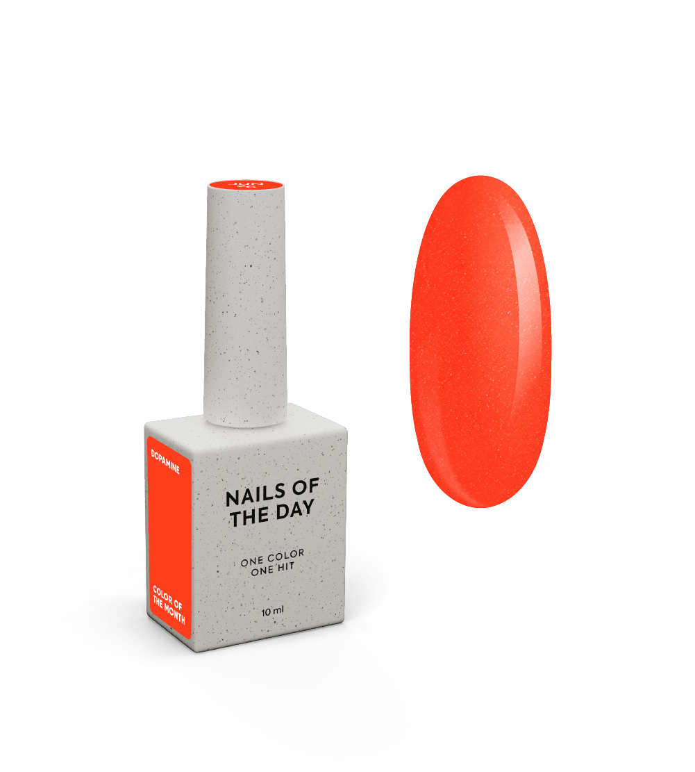 NAILSOFTHEDAY Color of the Month June 2026 Dopamine — frambuesa anaranjado