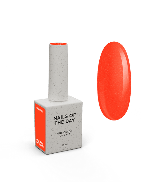 NAILSOFTHEDAY Color of the Month June 2026 Dopamine — frambuesa anaranjado