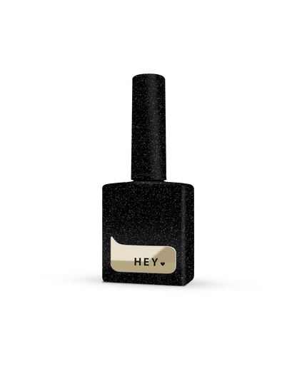 Vernis à ongles semi-permanent HEYLOVE POWERFULL à effet réfléchissant. Noir