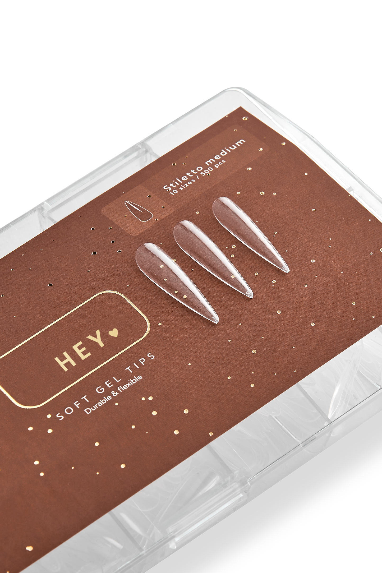 Tips de gel HEYLOVE Stiletto Medium. 500ud.