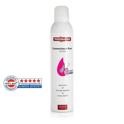 Crema-espuma con aceite de rosas y 10% de urea