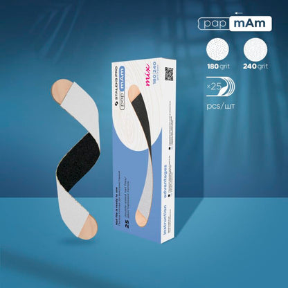Limas desechable con la base de madera Staleks Pro pApmAm Mix. Recta, 25 ud
