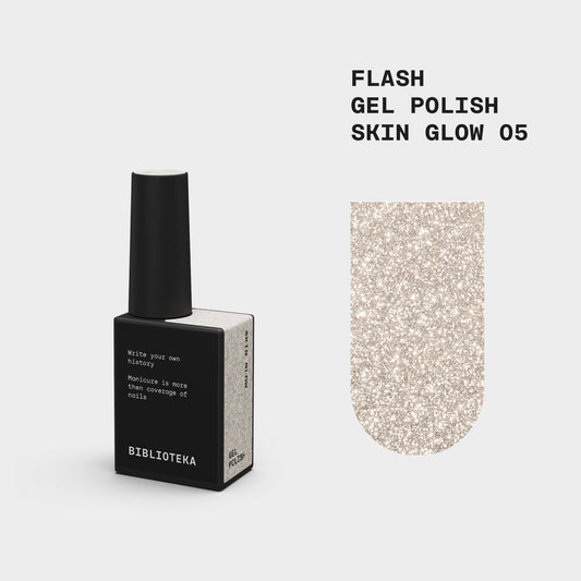 BIBLIOTEKA Flash Gel Polish №05 Skin Glow - dorado frío, 10 ml
