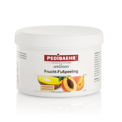 Exfoliante afrutado para los pies con aceite de mango y aceite de melocotón