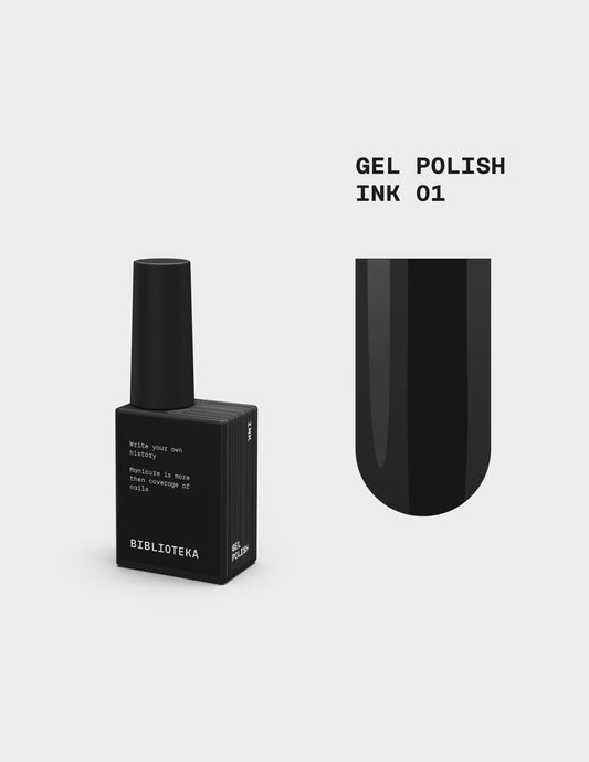 BIBLIOTEKA Esmalte semipermanente Nº01 Ink - Negro, 10 ml