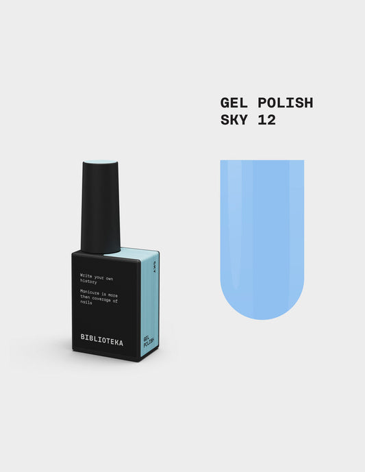 BIBLIOTEKA Esmalte semipermanente Nº12 Sky - Azul claro, 10 ml