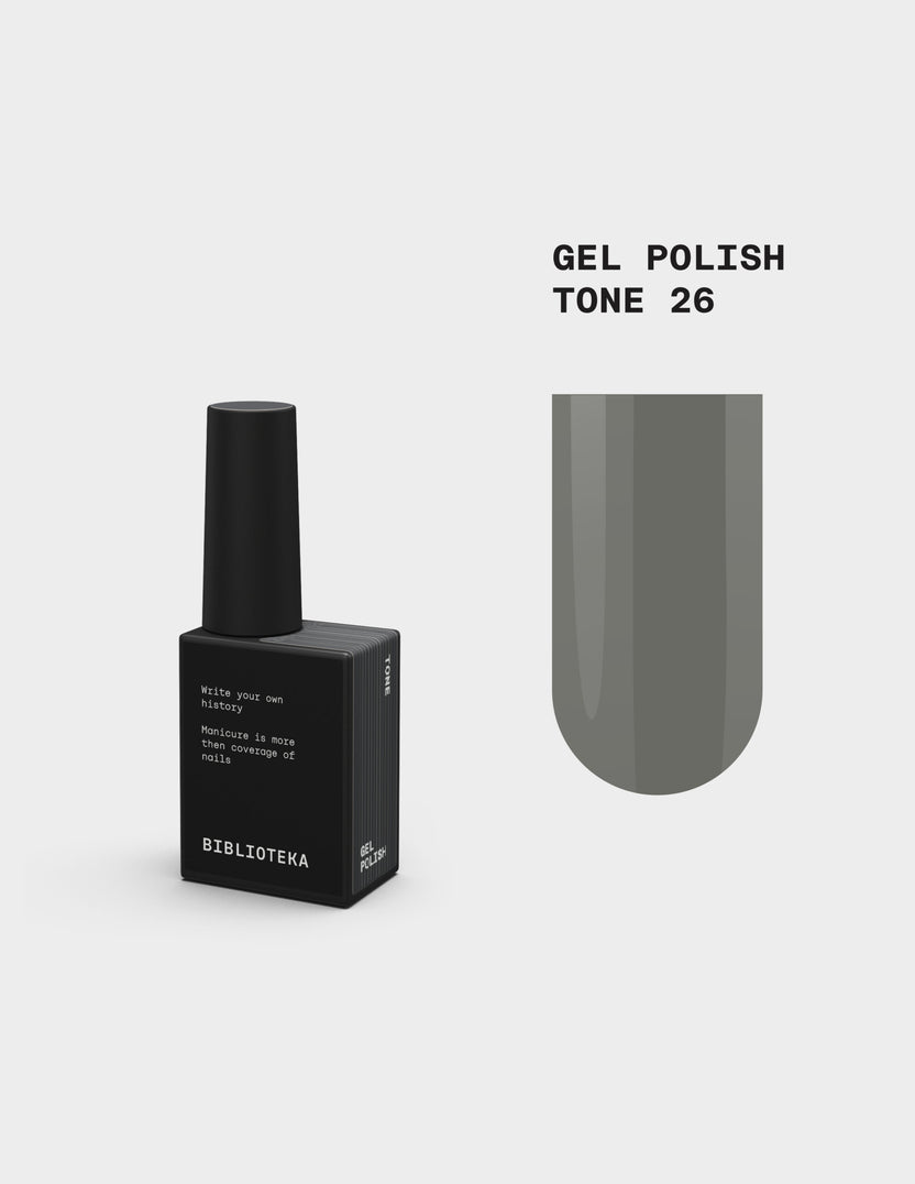 BIBLIOTEKA Esmalte semipermanente Nº 26 Tone - Gris, 10 ml