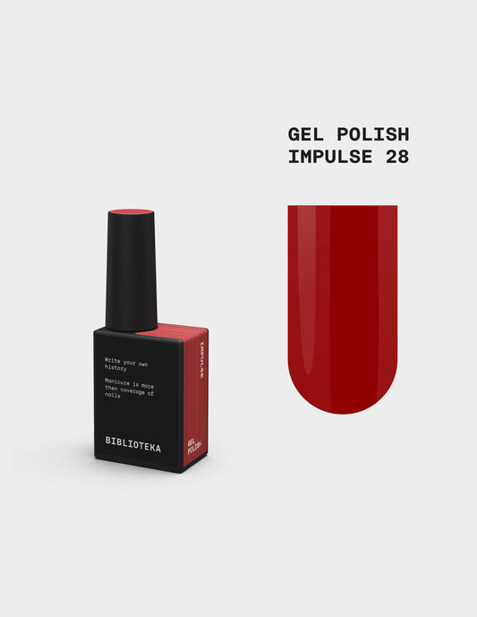 BIBLIOTEKA Esmalte semipermanente Nº 28 Impulse - Rojo intenso, 10 ml