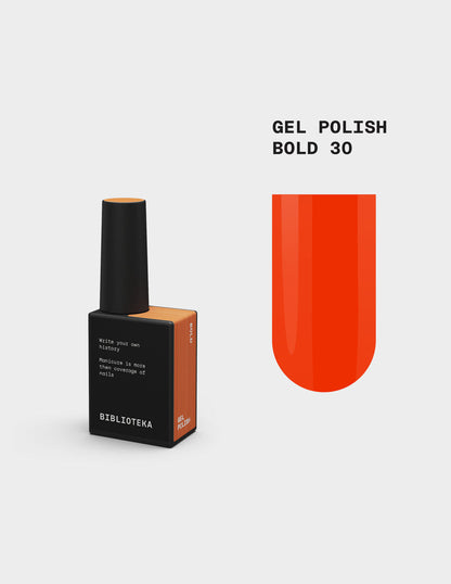 BIBLIOTEKA Esmalte semipermanente Nº 30 Bold - Naranja, 10 ml