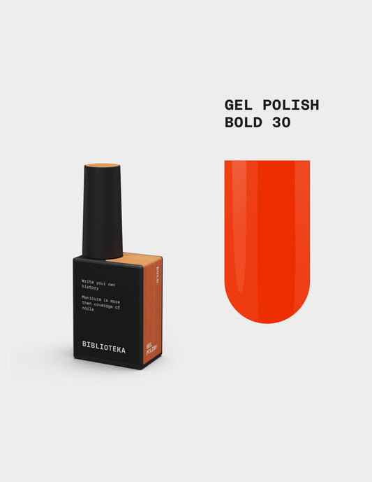 BIBLIOTEKA Esmalte semipermanente Nº 30 Bold - Naranja, 10 ml