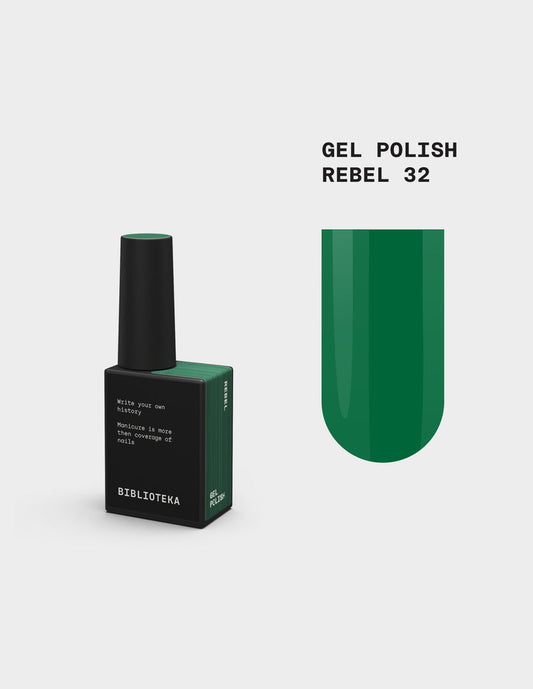 BIBLIOTEKA Esmalte semipermanente Nº 32 Rebel - Verde, 10 ml